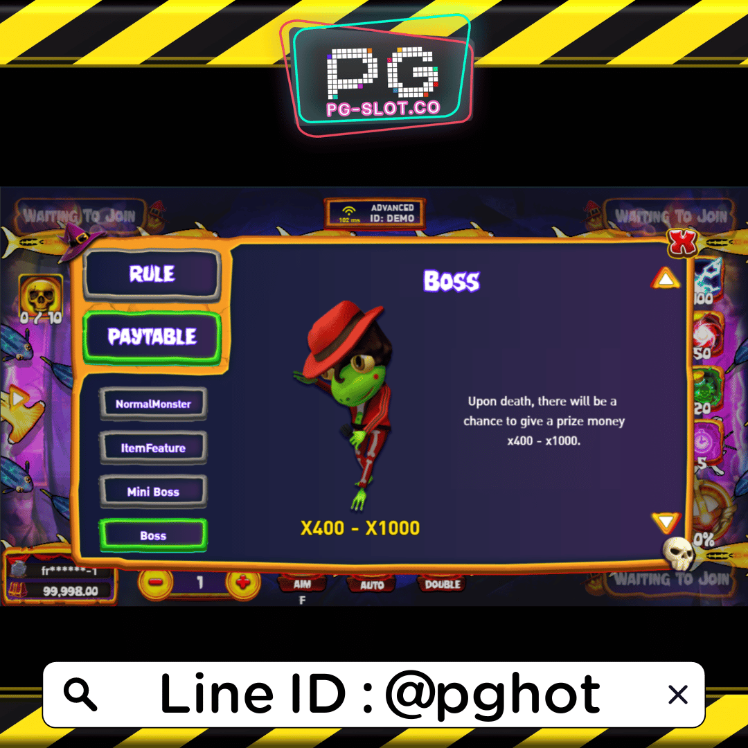 ทดลองเล่นสล็อต Ghost Buster สัญลักษณ์ Boss กบ